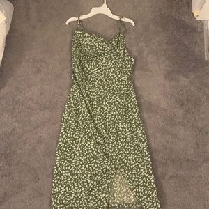 Sage Green Slit Dress